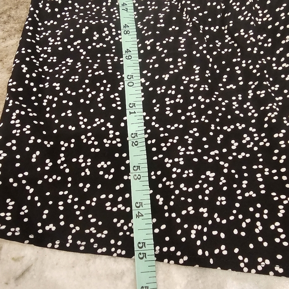 Zara Black White Dotted Midi Dress M Long Sleeve Mock Neck Waist Detail - Picture 6 of 7
